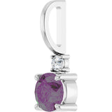 Platinum Round Lab-Grown Alexandrite Accented Pendant - view 8