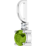 Platinum Round Natural Peridot Accented Pendant - view 8