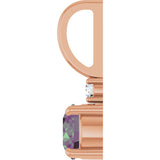14K Gold Round Lab-Grown Alexandrite Accented Pendant - Rose Gold - view 9
