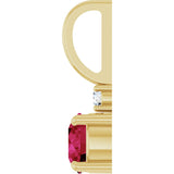 14K Gold Round Lab-Grown Ruby Accented Pendant – up to 0.015 CTW - Yellow Gold - view 9