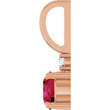 14K Gold Round Lab-Grown Ruby Accented Pendant – up to 0.015 CTW - Rose Gold - view 9