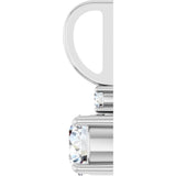 14K Gold Round Natural White Sapphire Accented Pendant - White Gold - view 9