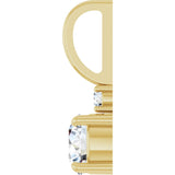 14K Gold Round Natural White Sapphire Accented Pendant - Yellow Gold - view 9