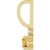 14K Gold Round Natural Citrine Accented Pendant - Yellow Gold - view 9