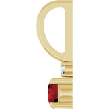 14K Gold Round Natural Mozambique Garnet Accented Pendant - Yellow Gold - view 9