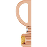 14K Gold Round Natural Citrine Accented Pendant - Rose Gold - view 9