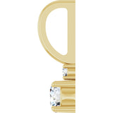 14K Gold Round Natural White Sapphire Accented Pendant - Yellow Gold - view 9