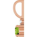 14K Gold Round Natural Peridot Accented Pendant - Rose Gold - view 9