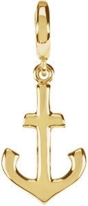 14K Gold Anchor Pendant - Yellow Gold