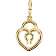 14K Gold Heart Lock Pendant - Yellow Gold
