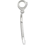 14K Gold Crescent Moon Pendant - White Gold - view 2
