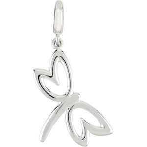 14K Gold Dragonfly Pendant - White Gold