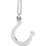 14K Gold Horseshoe Pendant - White Gold