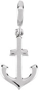 14K Gold Anchor Pendant - White Gold