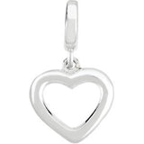 14K Gold Heart Pendant – 19x10mm - White Gold