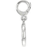 14K Gold Circle Pendant - White Gold - view 2