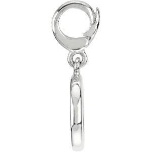 14K Gold Circle Pendant - White Gold - view 2