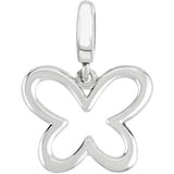 14K Gold Butterfly Pendant - White Gold