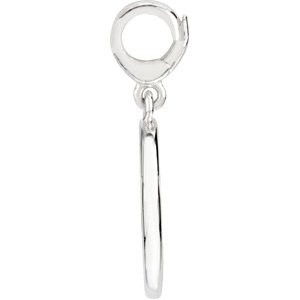 14K Gold Heart Lock Pendant - White Gold - view 2