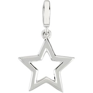 14K Gold Star Pendant - White Gold