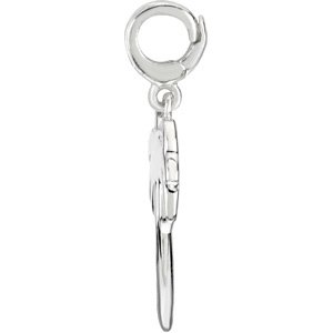 14K Gold Palm Tree Pendant - White Gold - view 2