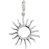 14K Gold Sun Pendant - White Gold