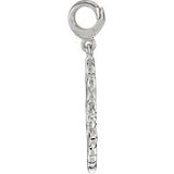 14K Gold Sun Pendant - White Gold - view 2
