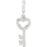 14K Gold Key Pendant - White Gold