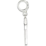 14K Gold Key Pendant - White Gold - view 2