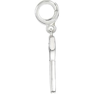 14K Gold Key Pendant - White Gold - view 2
