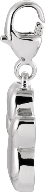 14K Gold Charming Animals Paw Print Pendant - White Gold - view 2