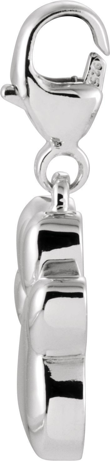 14K Gold Charming Animals Paw Print Pendant - White Gold - view 2