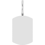 10K Gold Engravable Dog Tag Pendant - White Gold