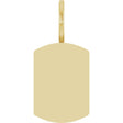 10K Gold Engravable Dog Tag Pendant - Yellow Gold