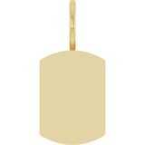 10K Gold Engravable Dog Tag Pendant - Yellow Gold
