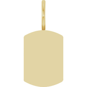 10K Gold Engravable Dog Tag Pendant - Yellow Gold