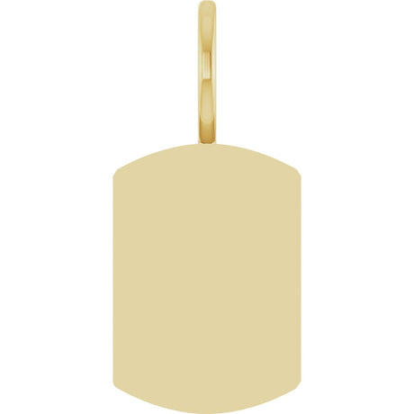 10K Gold Engravable Dog Tag Pendant - Yellow Gold