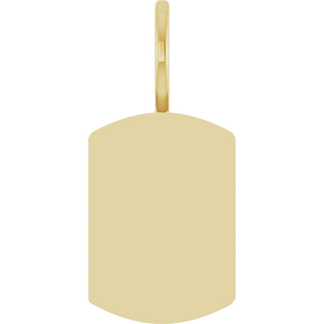 10K Gold Engravable Dog Tag Pendant - Yellow Gold