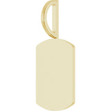 10K Gold Engravable Dog Tag Pendant - Yellow Gold - view 2