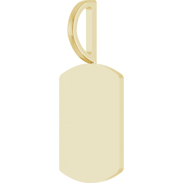 10K Gold Engravable Dog Tag Pendant - Yellow Gold - view 2