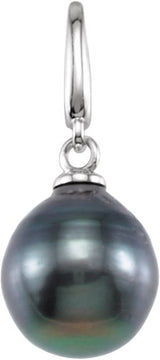 14K Gold Cultured Gray Tahitian Pearl Pearl Pendant - view 3