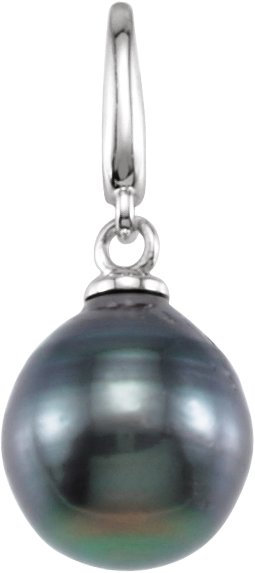 14K Gold Cultured Gray Tahitian Pearl Pearl Pendant - view 3