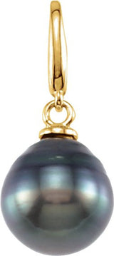 14K Gold Cultured Gray Tahitian Pearl Pearl Pendant