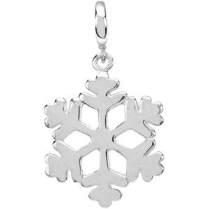 14K Gold Snowflake Pendant - White Gold