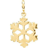 14K Gold Snowflake Pendant - Yellow Gold