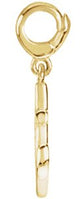 14K Gold Anchor Pendant - Yellow Gold - view 2