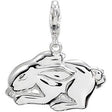 14K Gold Charming Animals Rabbit Pendant - White Gold