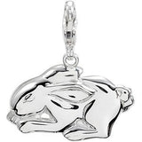 14K Gold Charming Animals Rabbit Pendant - White Gold