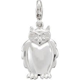 14K Gold Charming Animals Owl Pendant - view 3