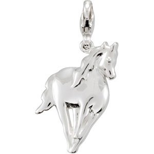 14K Gold Charming Animals Horse Pendant - view 3